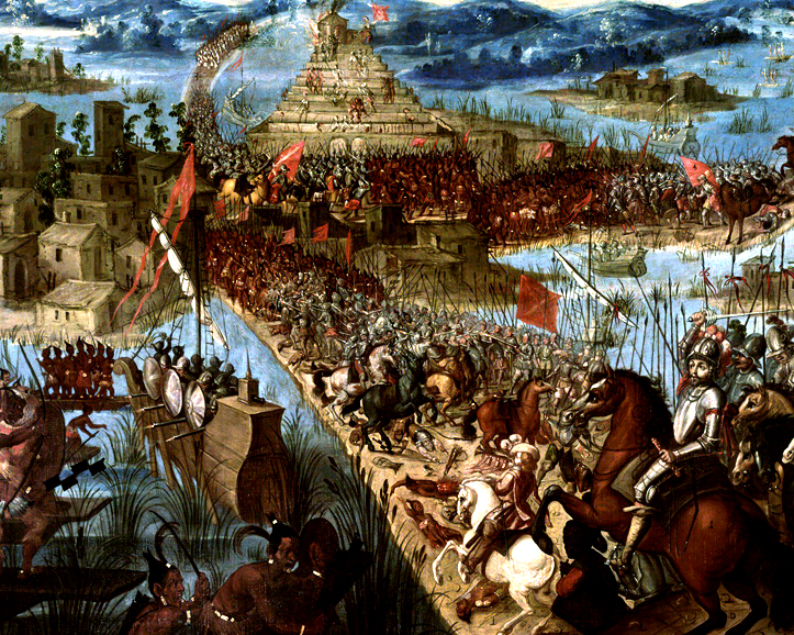 Conquista de México por Cortés Tenochtitlan Painting