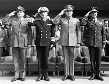 The Chilean military Junta. Photo by National Library of Chile.