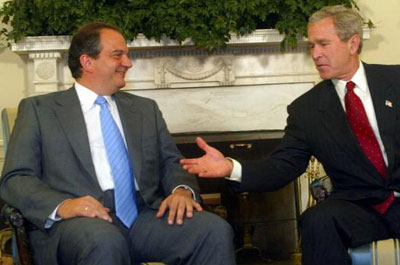 Kostas Karamanlis and George W Bush
