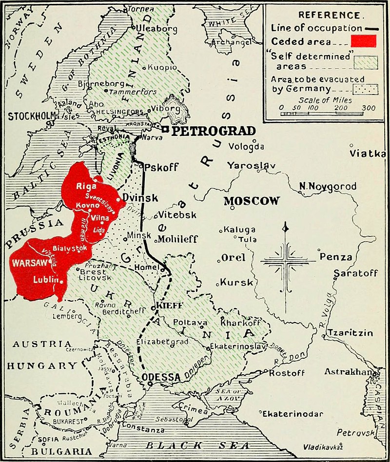 Map Treaty Brest Litovsk Image public domain