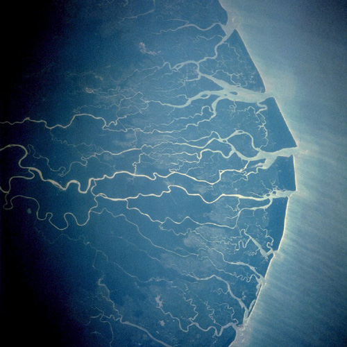 NASA Space Shuttle Overflight photo of the Niger Delta.