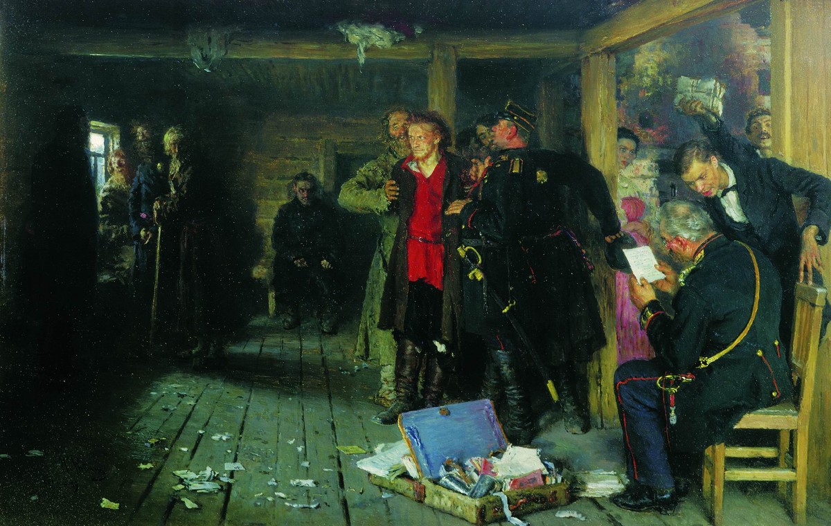 Arrest of a Propagandist by Ilya Repin Image public domain