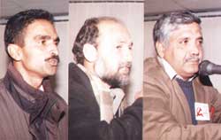 Some of the speakers, with Lal Khan on the right