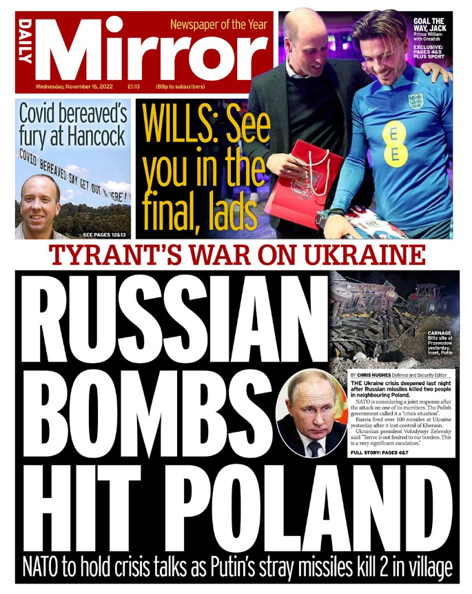 Daily Mirror FrontPage Image Daily Mirror