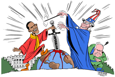 Barack Obama, drawing by Latuff
