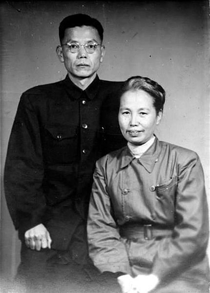 Ex leaders of the Taiwanese Communist Party Xie Xuehong front and Yang Kehuang behind became key leaders of the radical forces during the 228 Uprising Image Wikipedia public domain
