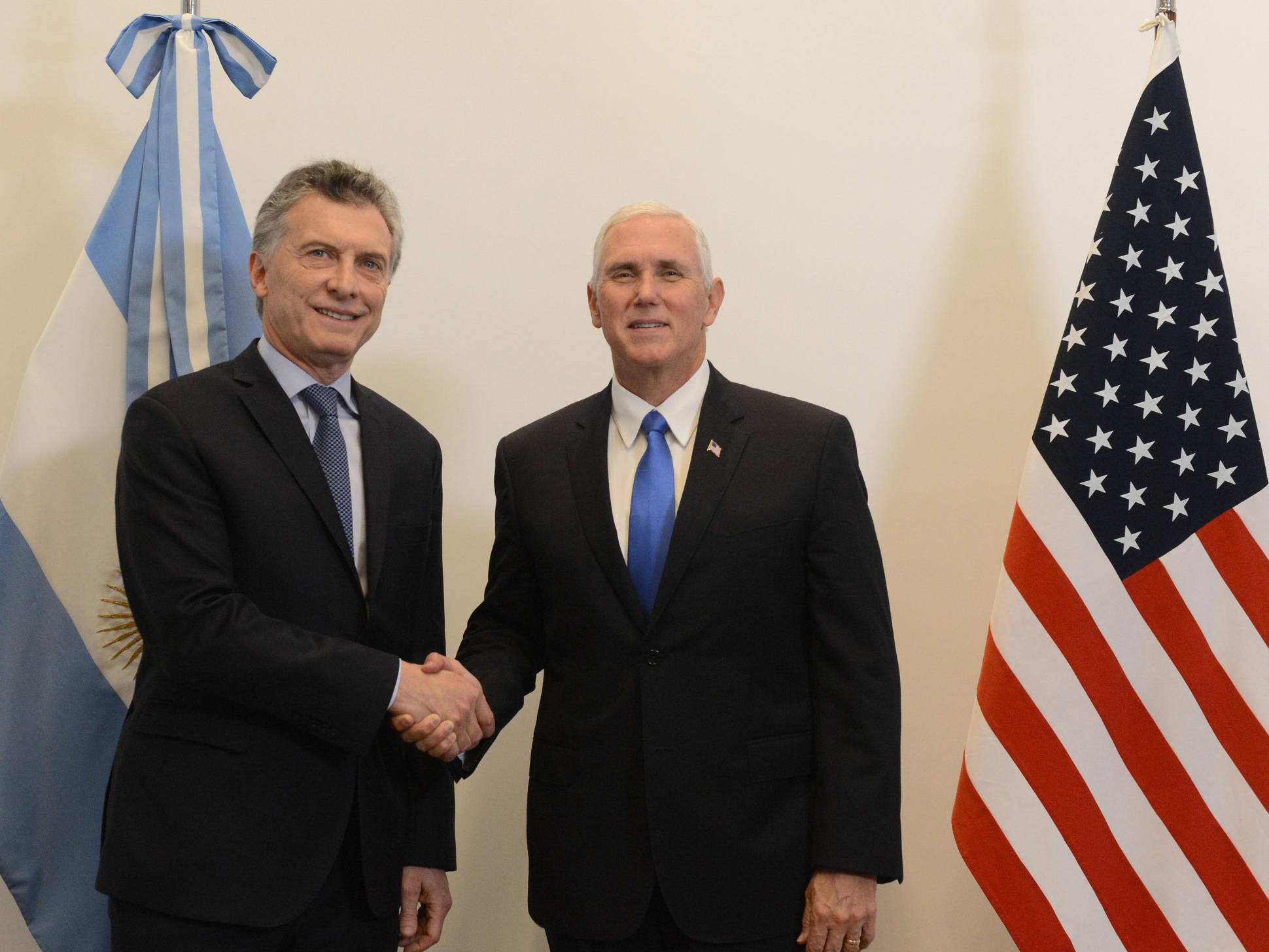 President of Argentina Mauricio Macri Vice President of the United States Michael R. Pence in Buenos Aires 15 August 2017 White House