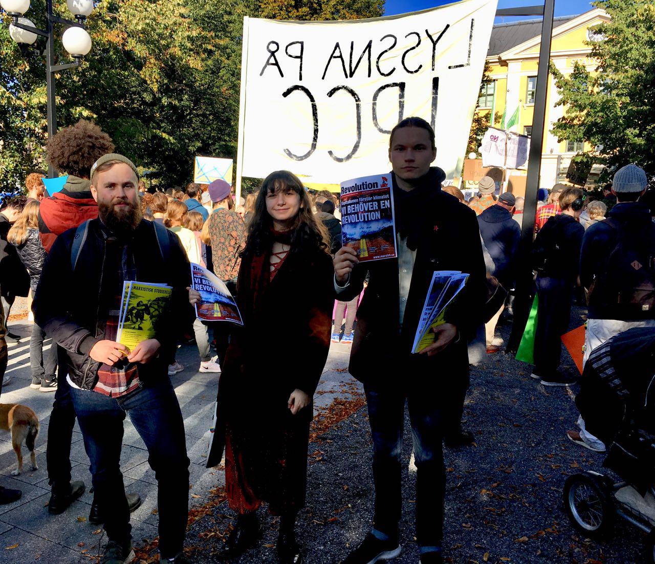 Four comrades of the IMT participated in Umeå 27 Sept Climate Strike