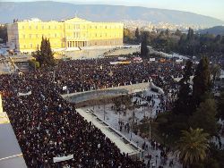 Masses on the streets in Greece