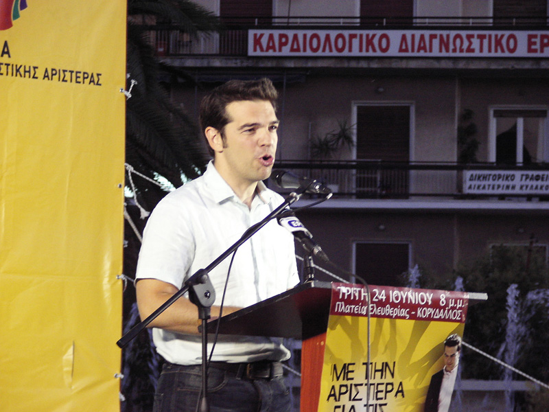 Alexis Tsipras, chairman of Synaspismos. Photo by karpidis.
