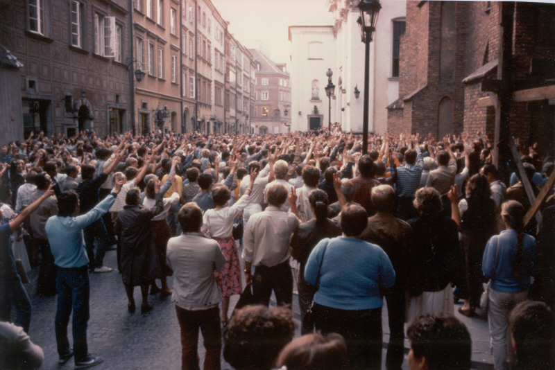 Mass protests in Poland in August 1984.