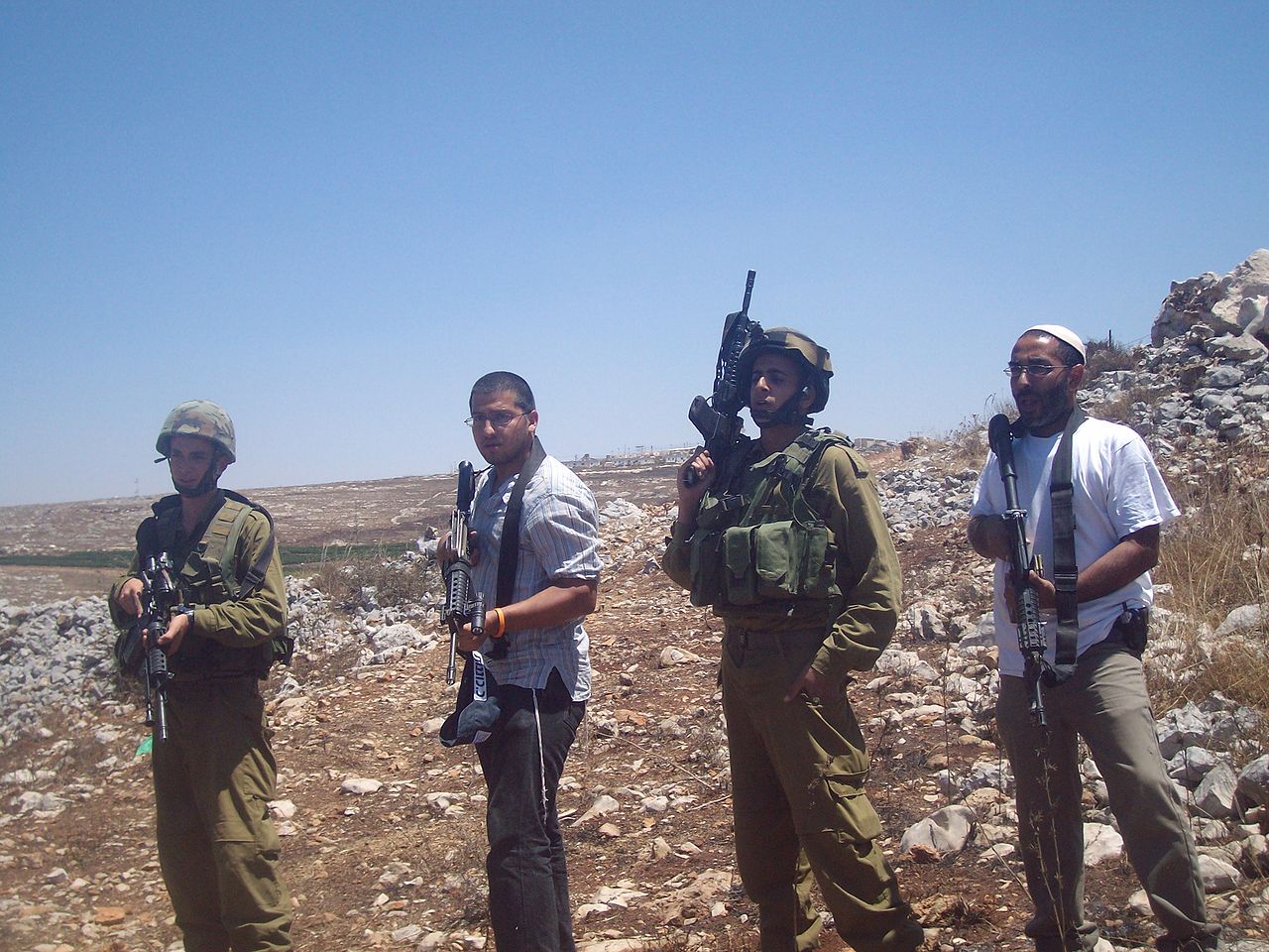 IDF Settlers Image ISM Palestine Wikimedia Commons