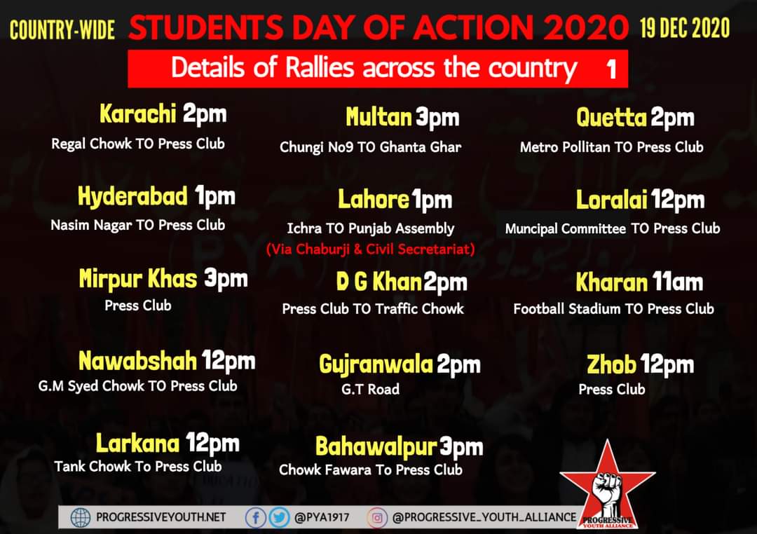 Day of action schedule 1