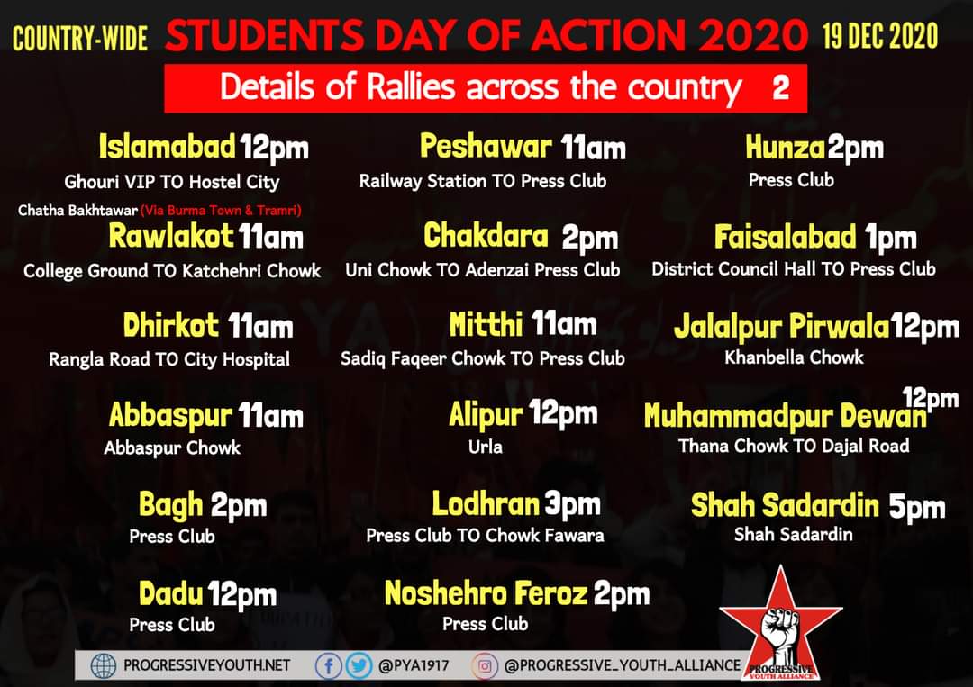 Day of action schedule 2