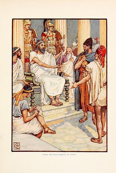 Solon the wise lawgiver of Athens Image Walter Crane