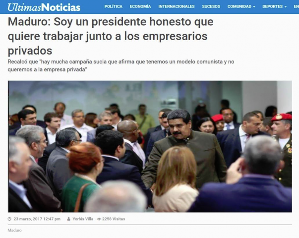 Maduro Announcing concessios to capitalists screengrab