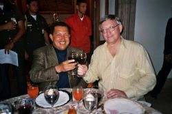 Alan Woods with Hugo Chávez
